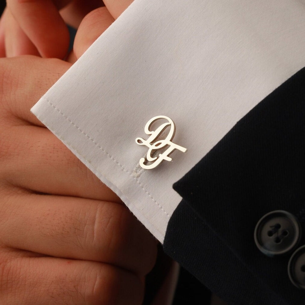 Personalised Monogram Cufflinks for Groom - Tanishaq