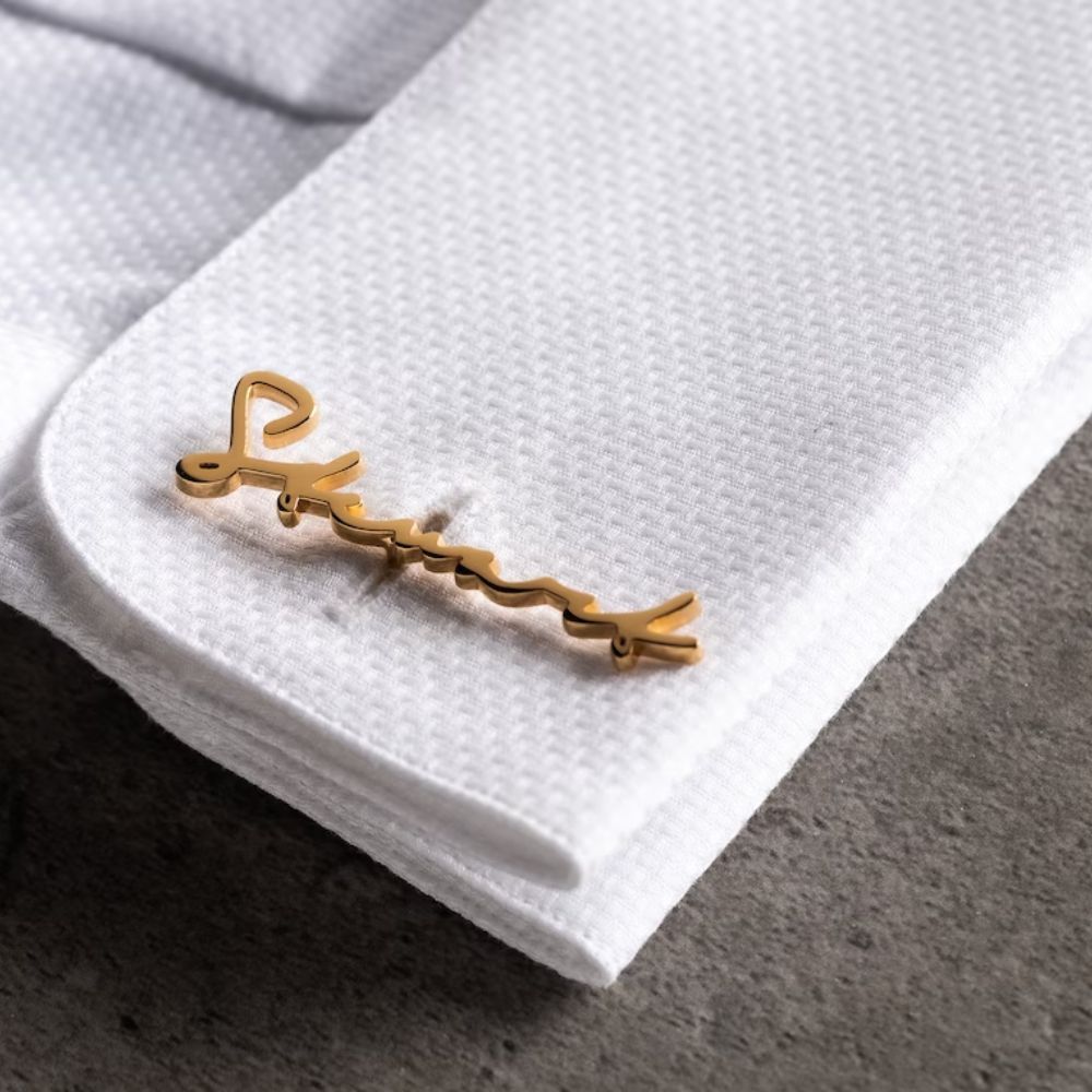 Personalized Signature Style Wedding Cufflinks - Tanishaq