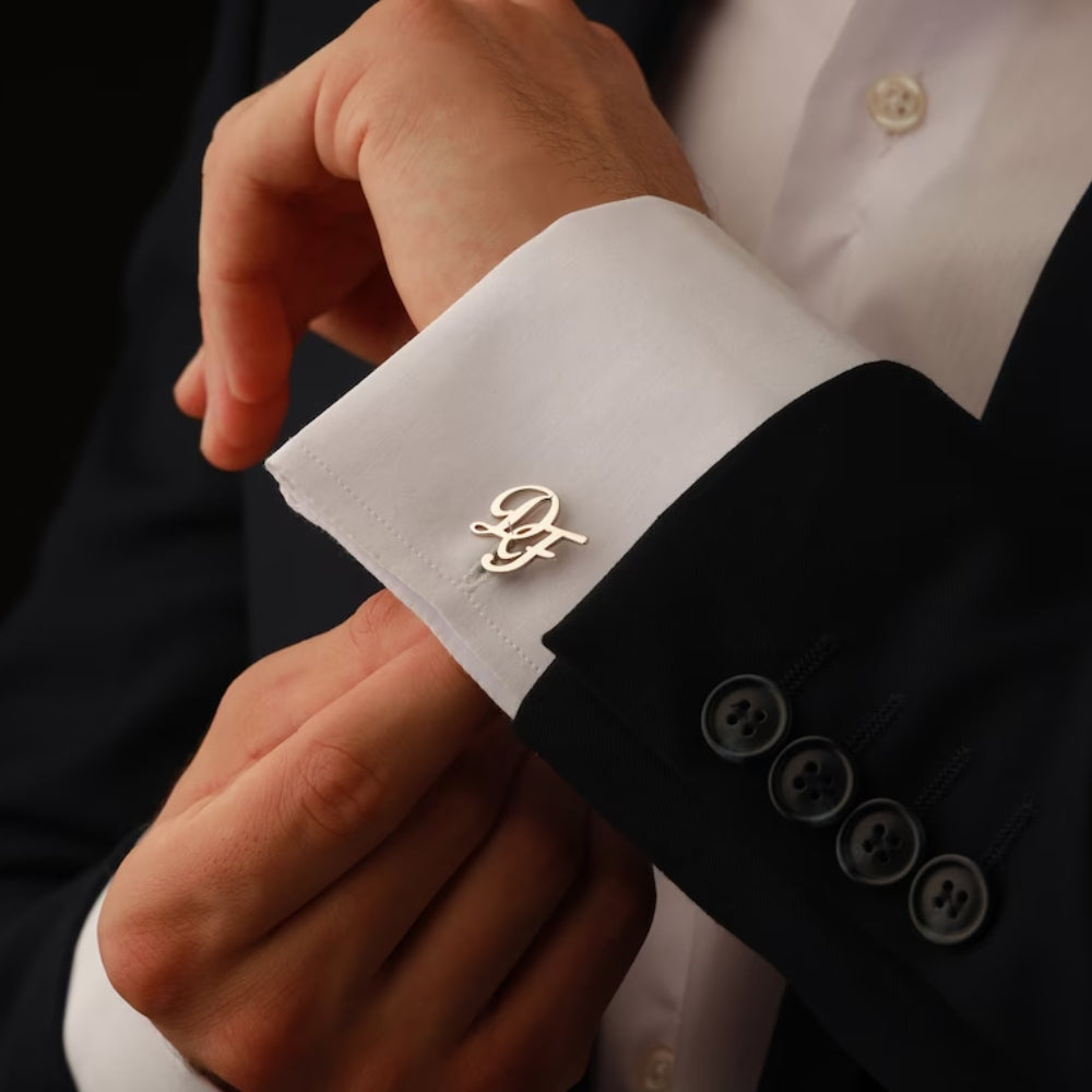 Personalised Monogram Cufflinks for Groom - Tanishaq