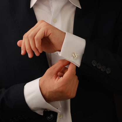 Personalised Monogram Cufflinks for Groom - Tanishaq