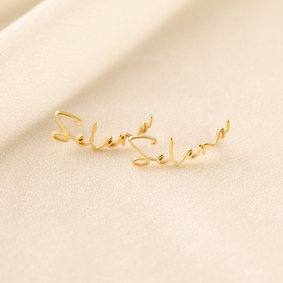 Minimalist Name Earrings - Tanishaq