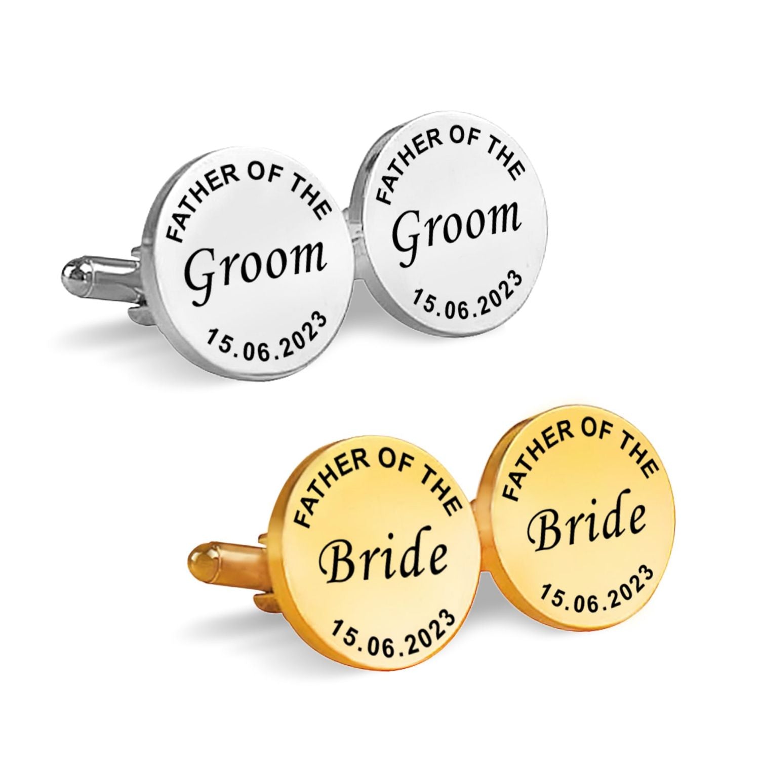 Personalized Dates Quotes Father Of Bride Or Groom & Date Cufflink For Men And Boys 1 Pair - Tanishaq