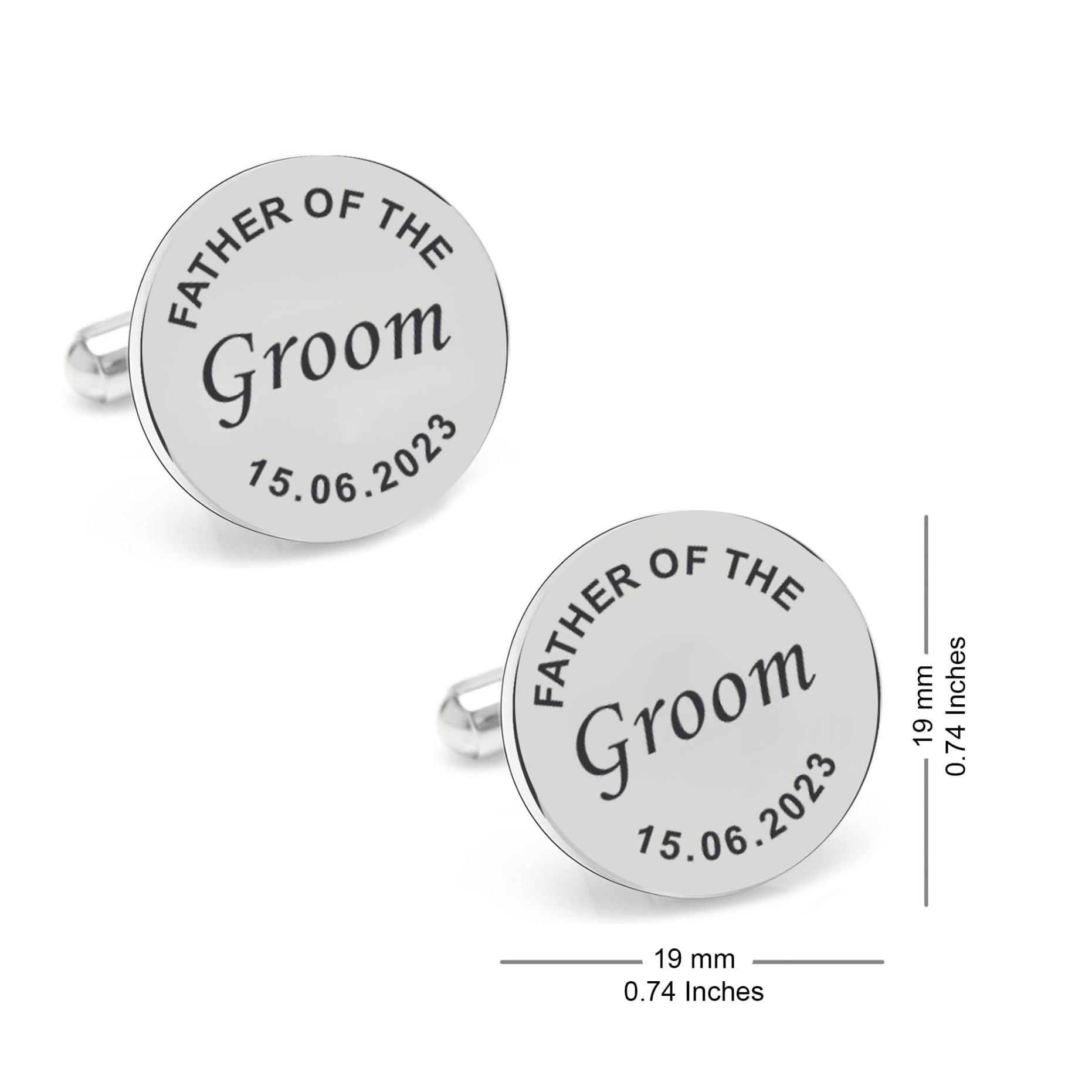 Personalized Dates Quotes Father Of Bride Or Groom & Date Cufflink For Men And Boys 1 Pair - Tanishaq