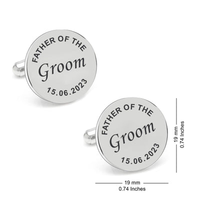 Personalized Dates Quotes Father Of Bride Or Groom & Date Cufflink For Men And Boys 1 Pair - Tanishaq