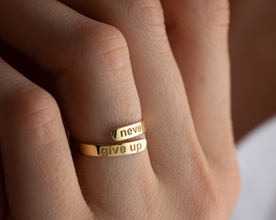 Personalised Double Bar Name Ring - Tanishaq