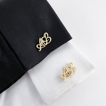 Personalised Initials Heart Cuff Link - Tanishaq