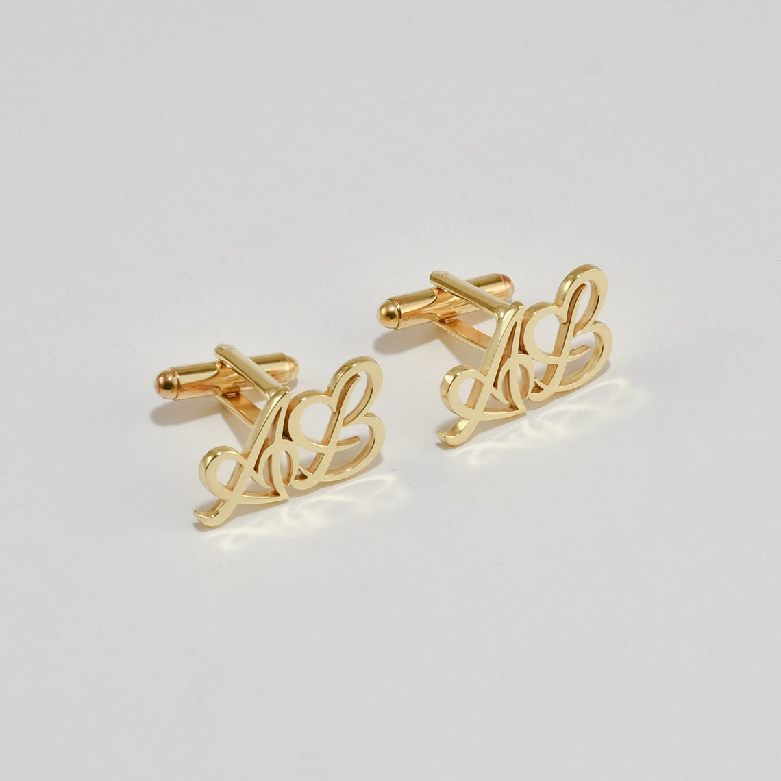 Personalised Initials Heart Cuff Link - Tanishaq