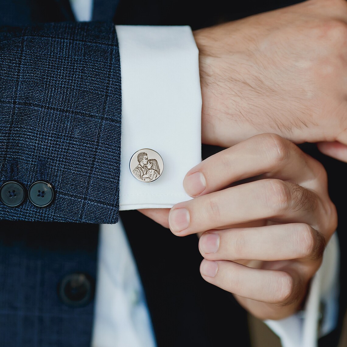 Personalised Photo Engraved Cufflinks - Tanishaq