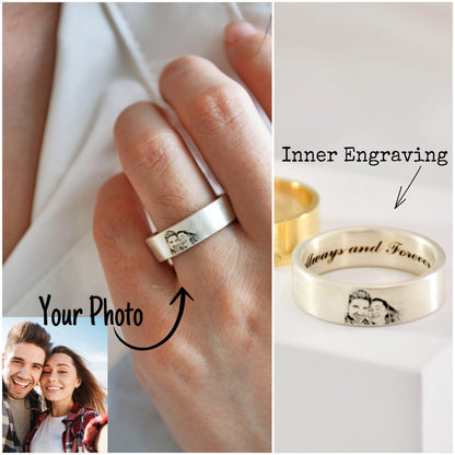 Personalized Engraved Picture Ring - Tanishaq