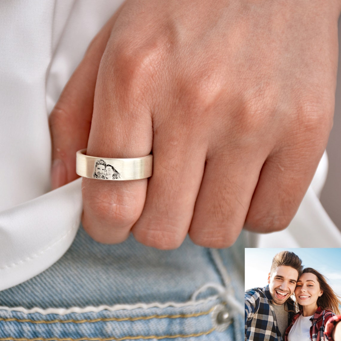 Personalized Engraved Picture Ring - Tanishaq