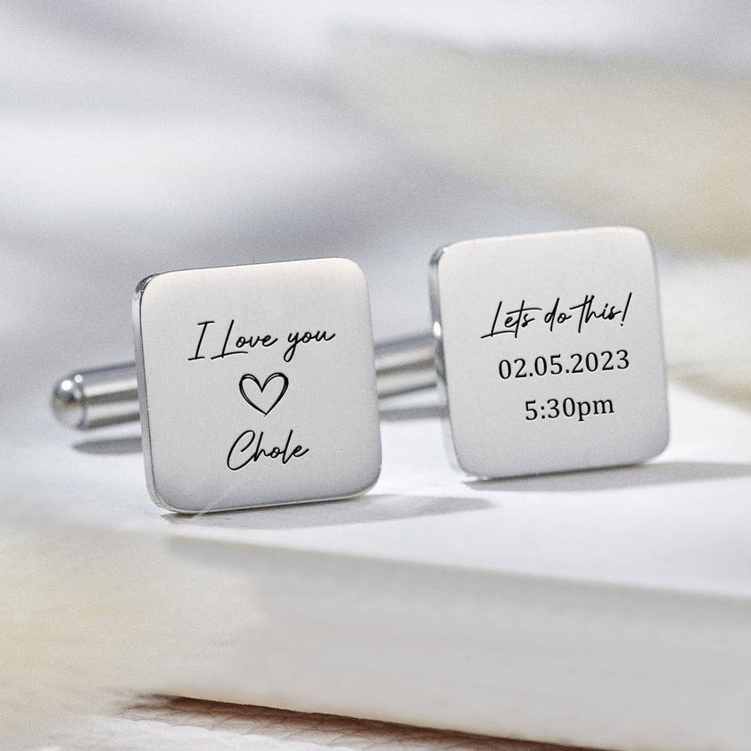 Personalized Engraving Square Cufflinks - Tanishaq