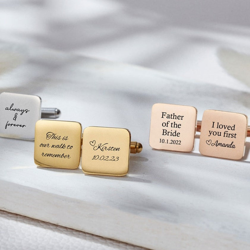 Personalized Engraving Square Cufflinks - Tanishaq