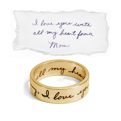 Personalized Handwriting Engraved Ring - Tanishaq