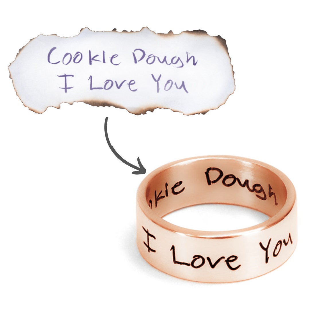 Personalized Handwriting Engraved Ring - Tanishaq