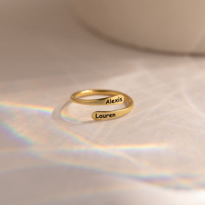 Personalized Rounded Edge Wrap Name Ring - Tanishaq