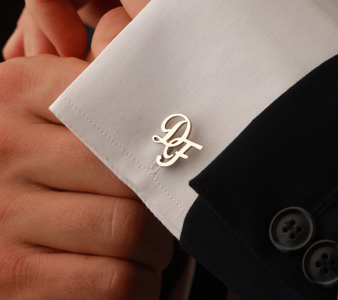 Personalised Monogram Cufflinks for Groom - Tanishaq