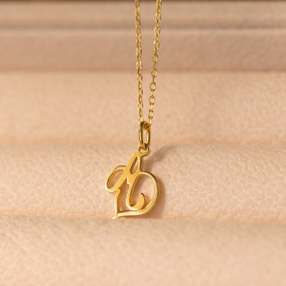 Personalized Heart Initial Pendant Necklace - Tanishaq